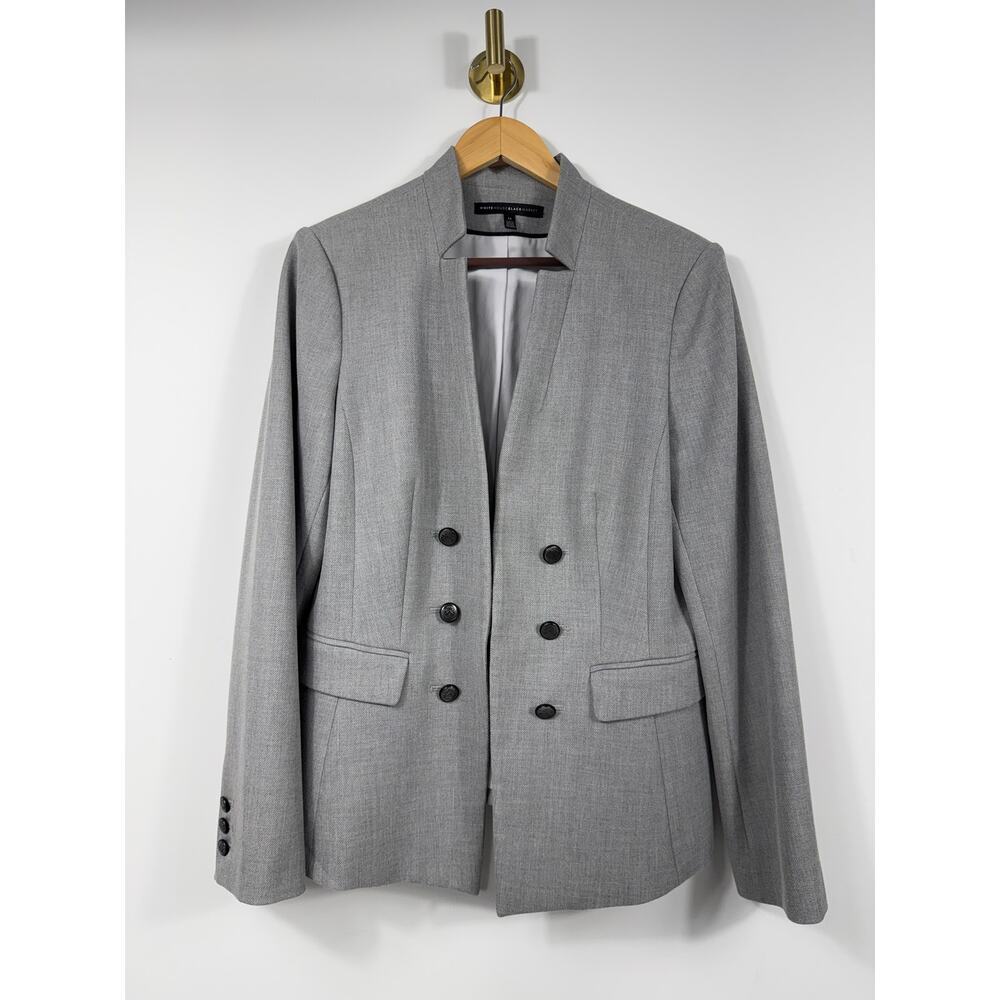 WHBM gray blazer jacket military style button front size 8. - Picture 2 of 8